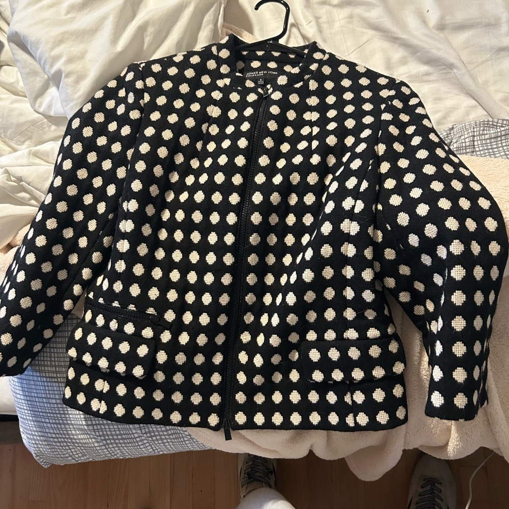 Jones NY Collection wool polka dot blazer sz 6